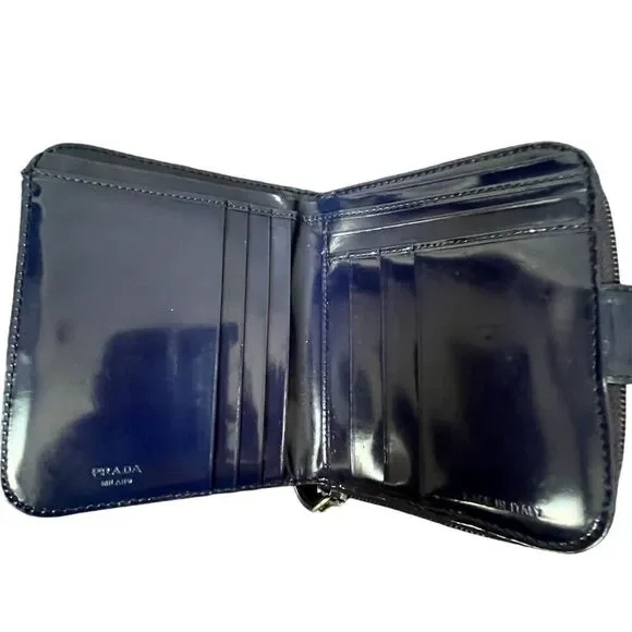 Prada Navy Patent Leather Wallet - Picture 3 of 6